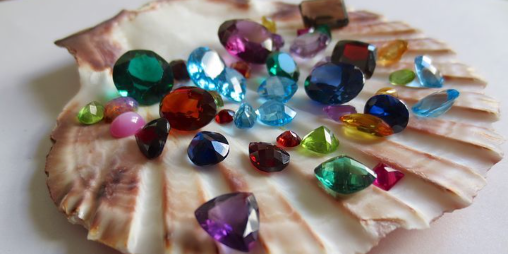 Jewels in a sea shell