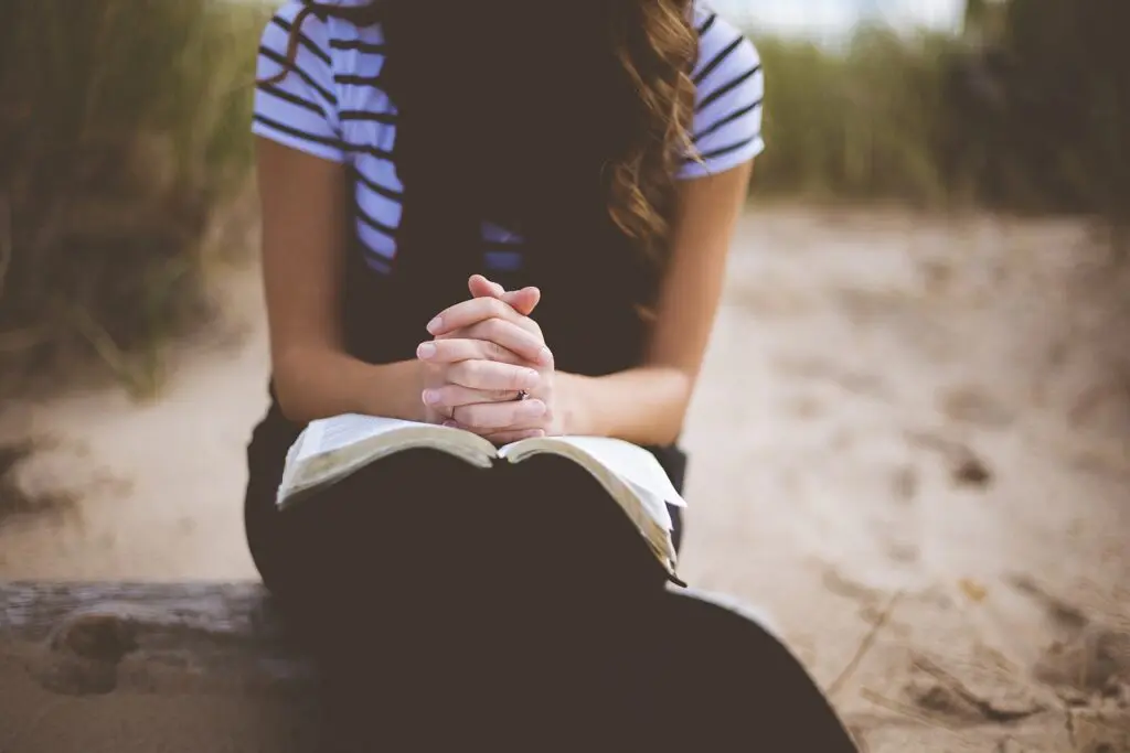 Woman reading Bible