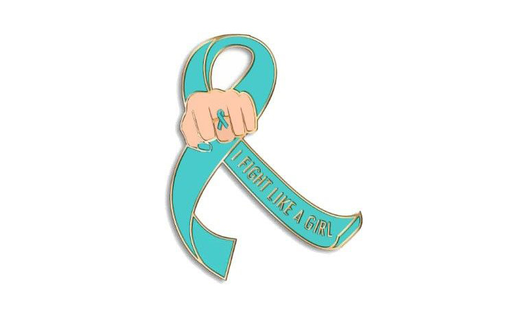 Teal Fight like a girl ribbon