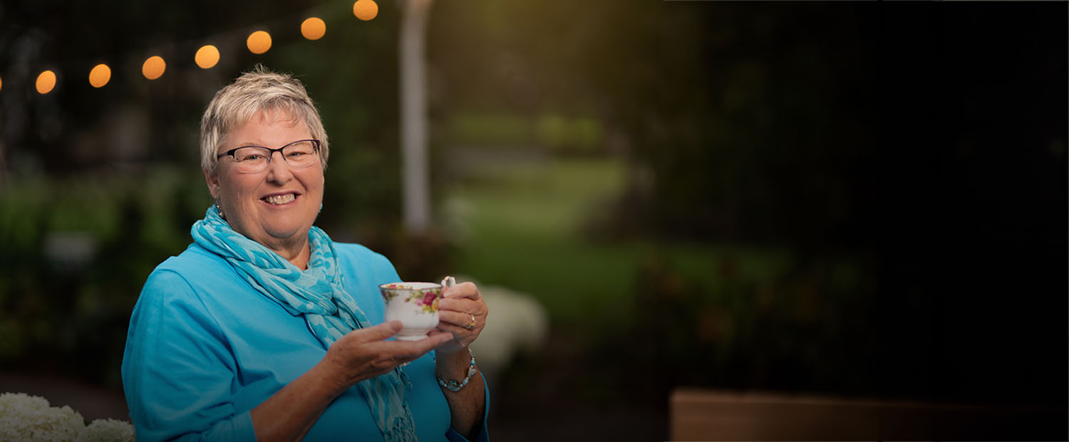Joanie Shawhan Drinking Tea